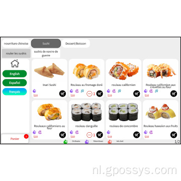 Eenvoudig te bedienen sushi self-service bestelsysteem